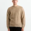 Brushed Mohair Pullover in Grey Beige