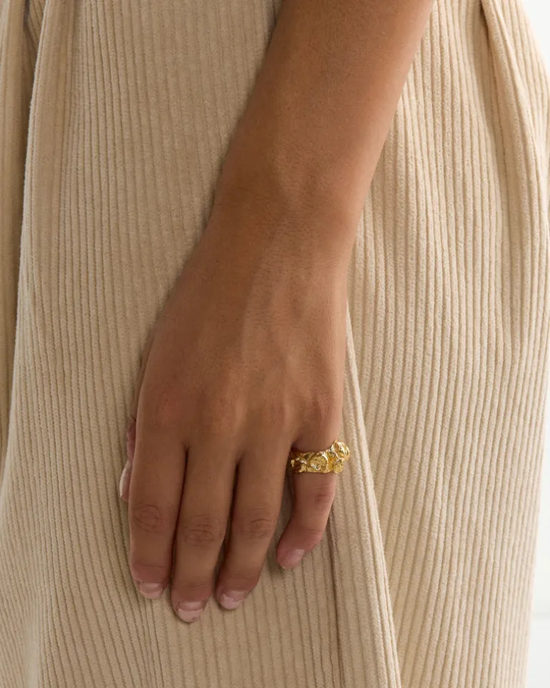 Bubble Ring in Gold Plated