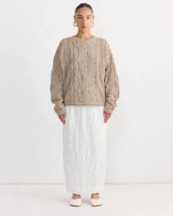 Cable Summer Knit in Taupe