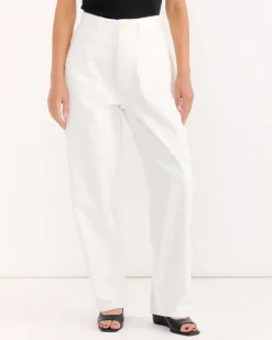 California Wide Denim in Salt White