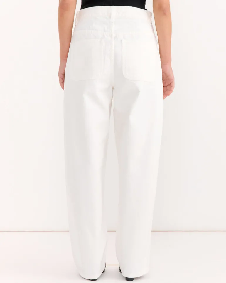 California Wide Denim in Salt White