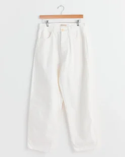 California Wide Denim in Salt White