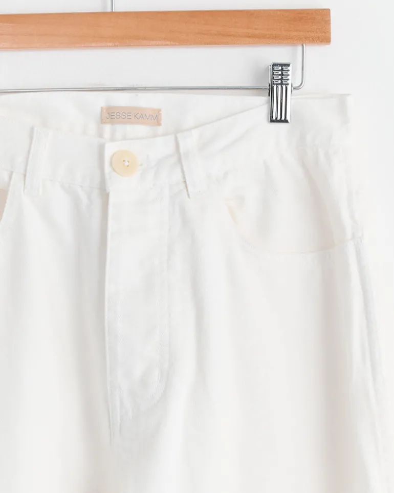 California Wide Denim in Salt White
