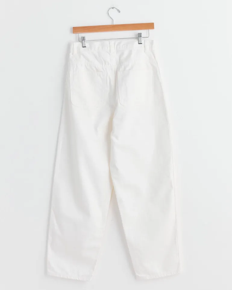 California Wide Denim in Salt White