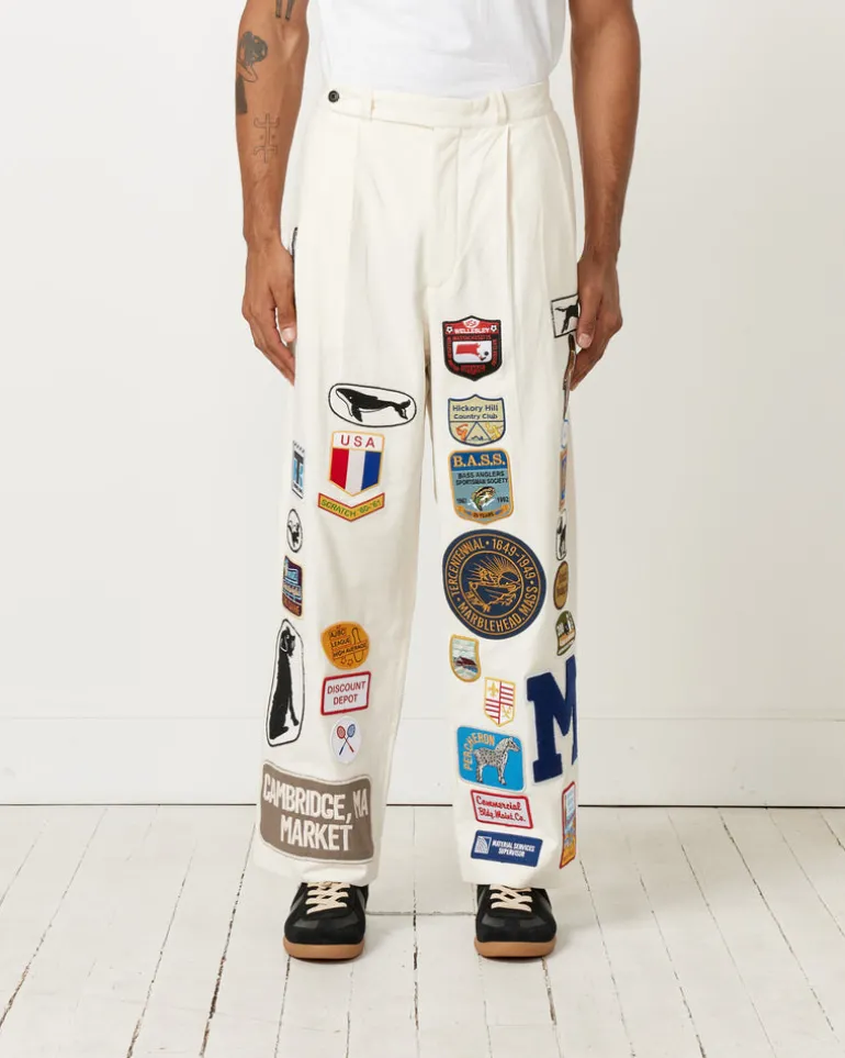 Cambridge Patch Trouser in White Multi