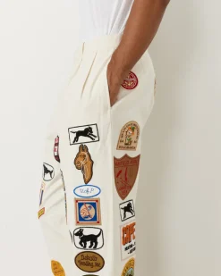Cambridge Patch Trouser in White Multi