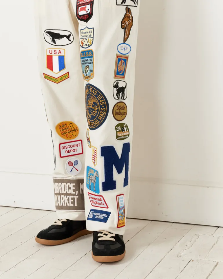 Cambridge Patch Trouser in White Multi