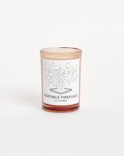 Candle in Portable Fireplace