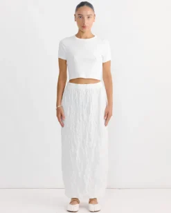Car Crop Tee in White