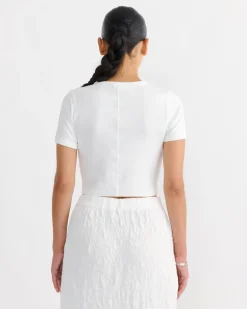 Car Crop Tee in White