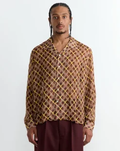 Cattail Plaid Shirt in Brown Multi