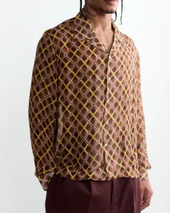 Cattail Plaid Shirt in Brown Multi