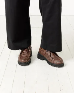 Chaussure de Marche in Alligator Brown