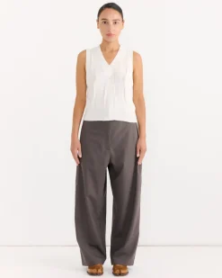 Checkered Cotton & Cashmere Waistcoat in White