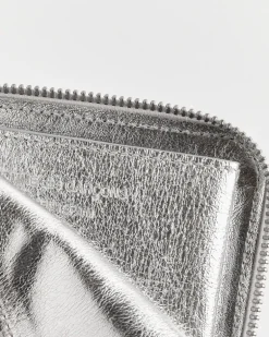 Classic Half Zip Wallet in Silver