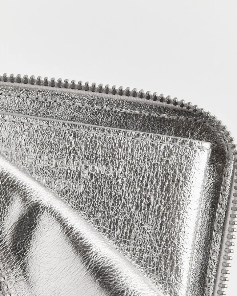 Classic Half Zip Wallet in Silver