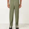 Color Pleats Pant in Sage Green