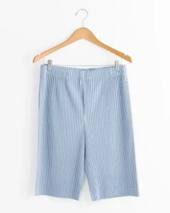 Color Pleats Short in Grey Blue
