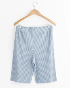 Color Pleats Short in Grey Blue