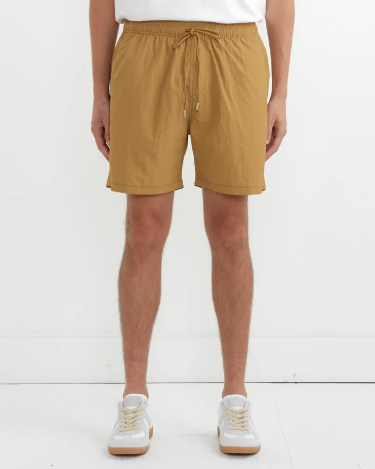 Contrast Stitch SM Short Taslan Nylon in Sand