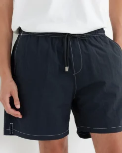 Contrast Stitch SM Short Taslan Nylon in Midnight
