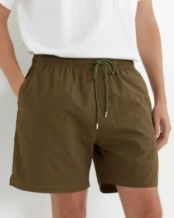 Contrast Stitch SM Short Taslan Nylon in Olive