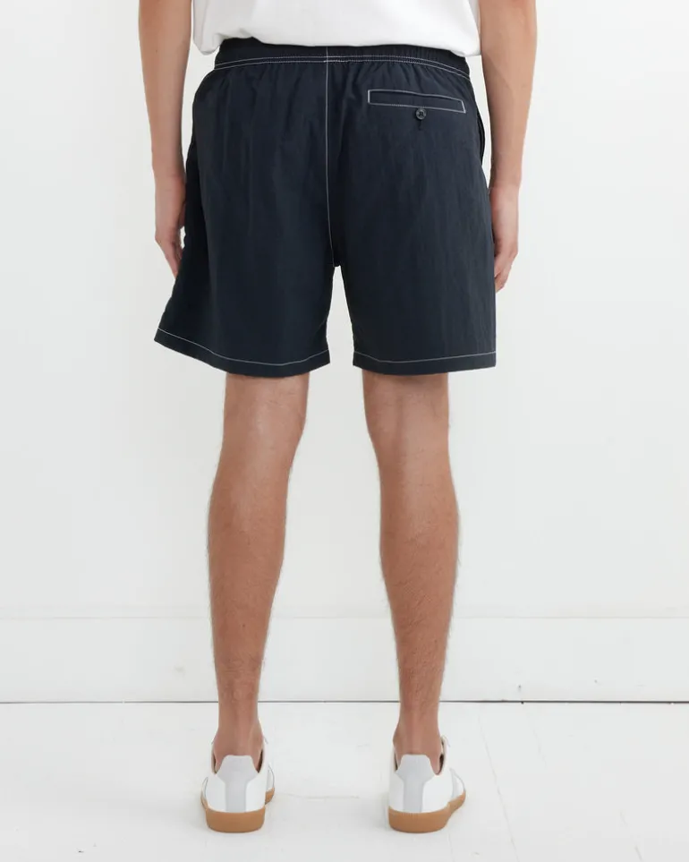 Contrast Stitch SM Short Taslan Nylon in Midnight