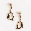 Cora Drops Earrings in Gold Plated Bronze/Green Amethyst