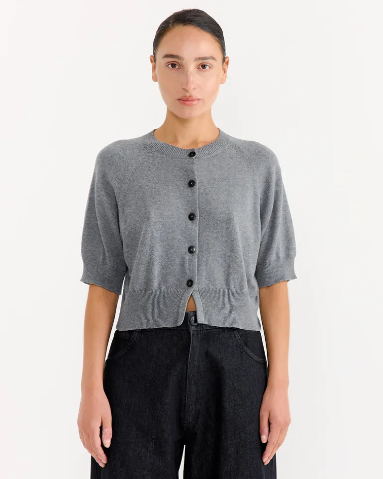 Cotton & Cashmere Top in Grey