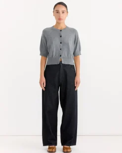 Cotton & Cashmere Top in Grey