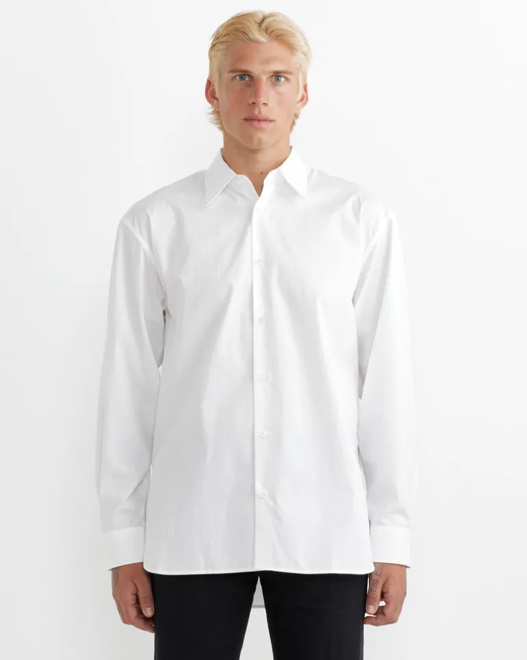 Cotton Button-Down Shirt in White
