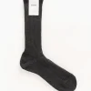 Cotton Cashmere Low Gauge Socks in Top Charcoal