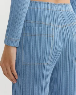 Cotton Denim Pant in Light Blue