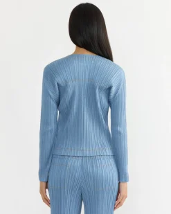 Cotton Denim Top in Light Blue
