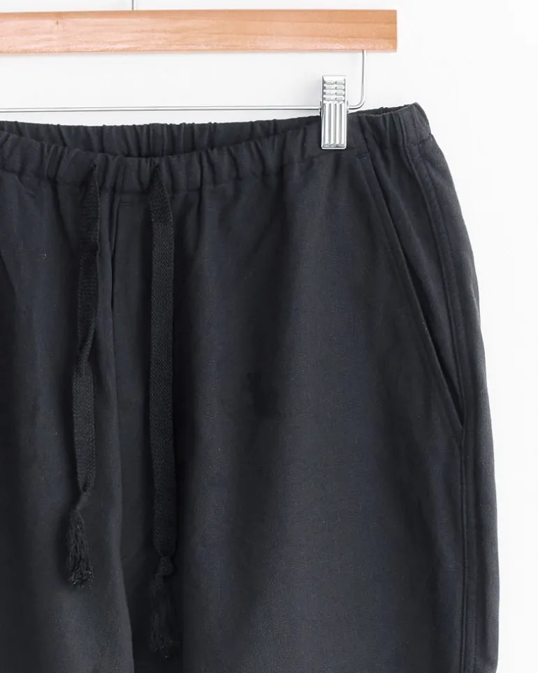 Cotton Duck Tapered Pant in Black