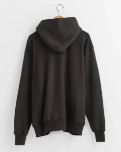 Cotton Fleece Hoodie in Iron Black