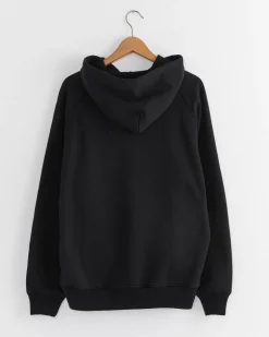 Cotton French Terry Zip Parka Hoodie in Black