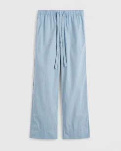 Cotton Poplin Pyjamas Pant in Mist Stripes