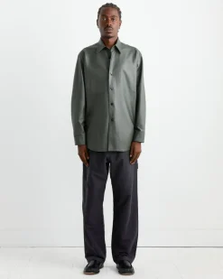 Cotton Silk Moleskin Pant in Navy