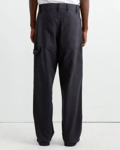 Cotton Silk Moleskin Pant in Navy