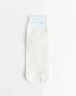 Cotton Tabi Short Crew Socks in Optic