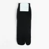 Cotton Tabi Short Crew Socks in Black