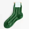 Courtside Short Crew Socks in Green