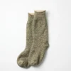 1001 Crew Socks in Green/Brown