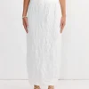 Crinkled Knit Skirt in White