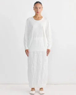 Crinkled Summer Knit in White