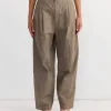 Crinkled Wide Trouser in Mud