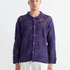 Crochet Overshirt in Purple