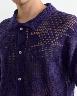 Crochet Overshirt in Purple