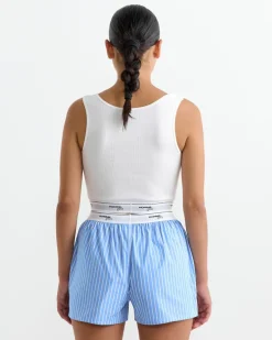 Cropped Tank in White